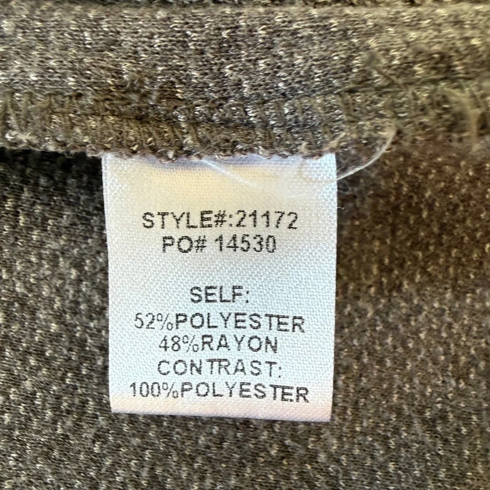 Skies Are Blue Blazer Womens M Grey Open Front Knit Cuffed 3/4 Sleeve Soft Comfy